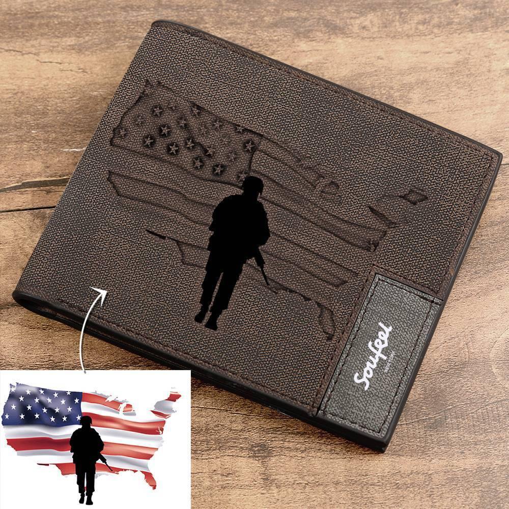 Memorial Day Gift- Men's Bifold Wallet - Coffee Leather - soufeelus