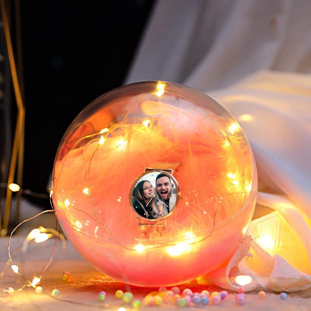 Transparent Plastic Ball Light String Light Pink Feather Three-piece Suit Creative Gift Combination - soufeelus