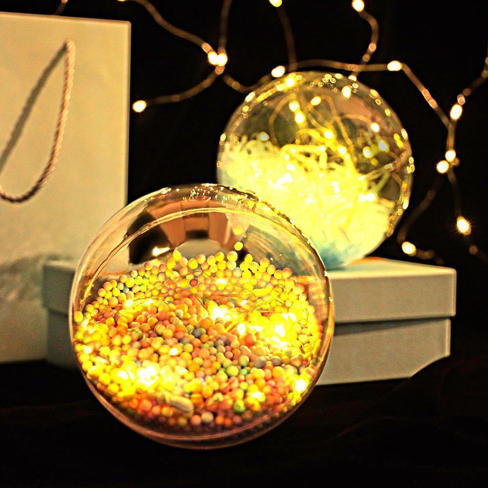 Transparent Plastic Ball Colorful Light String Colorful Filled Foam ball Three-piece Suit Creative Gift Combination - soufeelus
