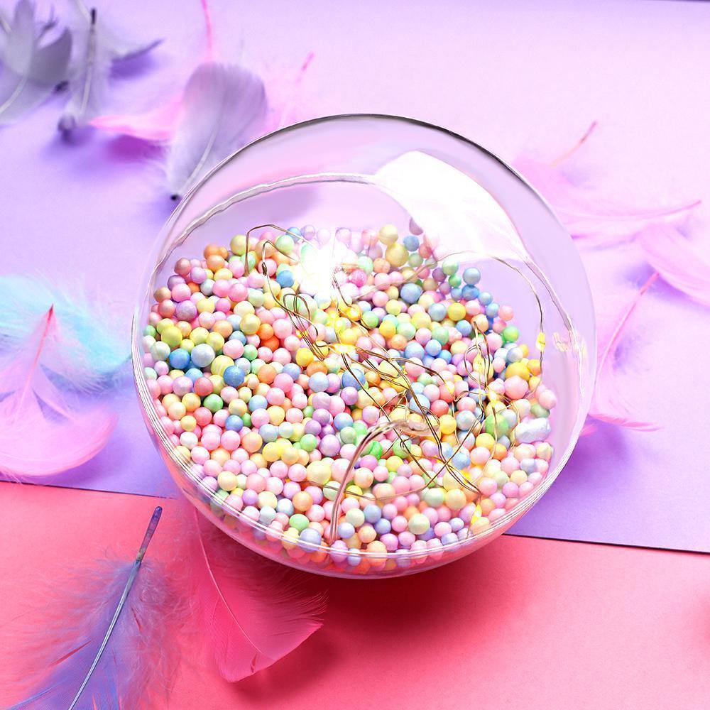 Transparent Plastic Ball Colorful Light String Colorful Filled Foam ball Three-piece Suit Creative Gift Combination - soufeelus