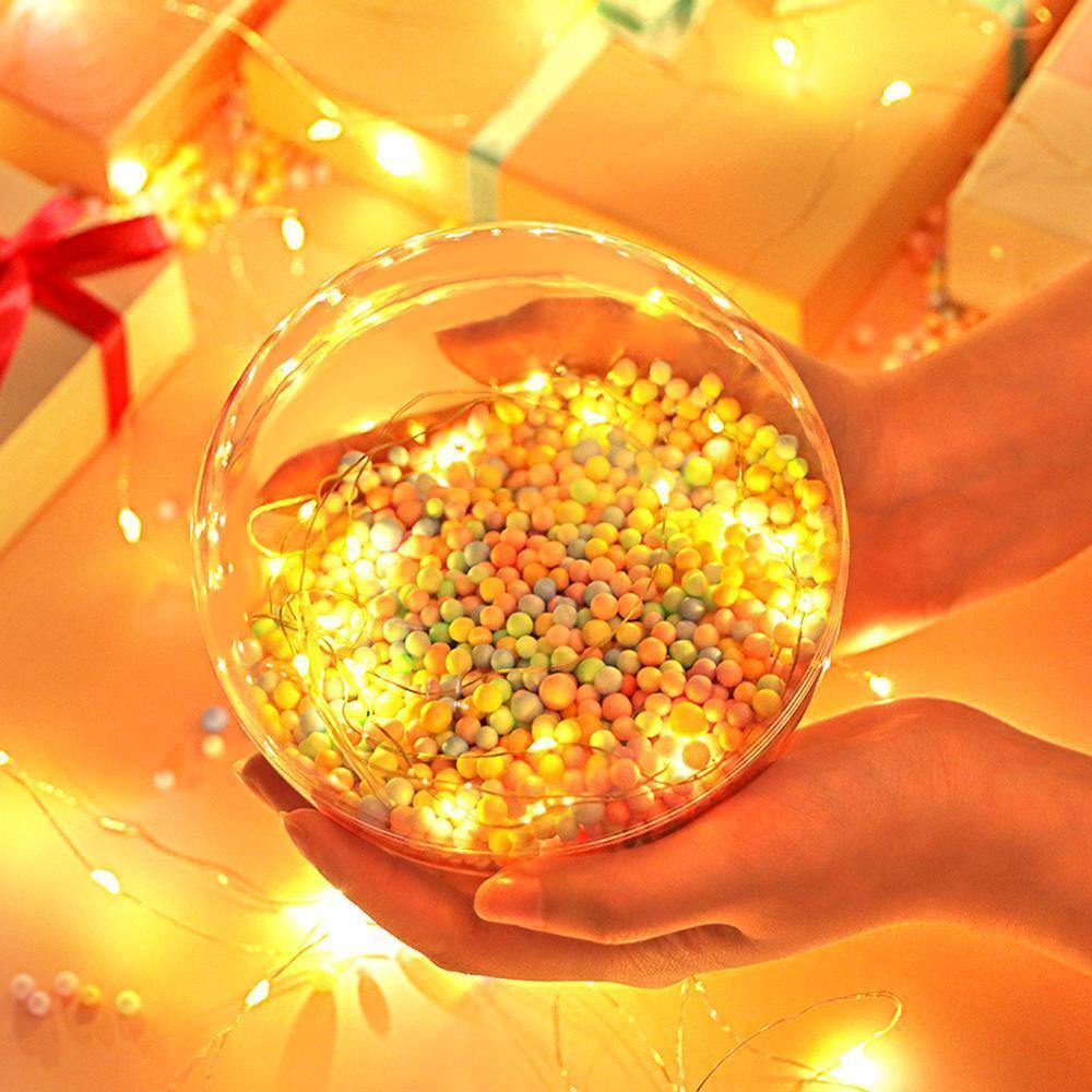 Transparent Plastic Ball Colorful Light String Colorful Filled Foam ball Three-piece Suit Creative Gift Combination - soufeelus