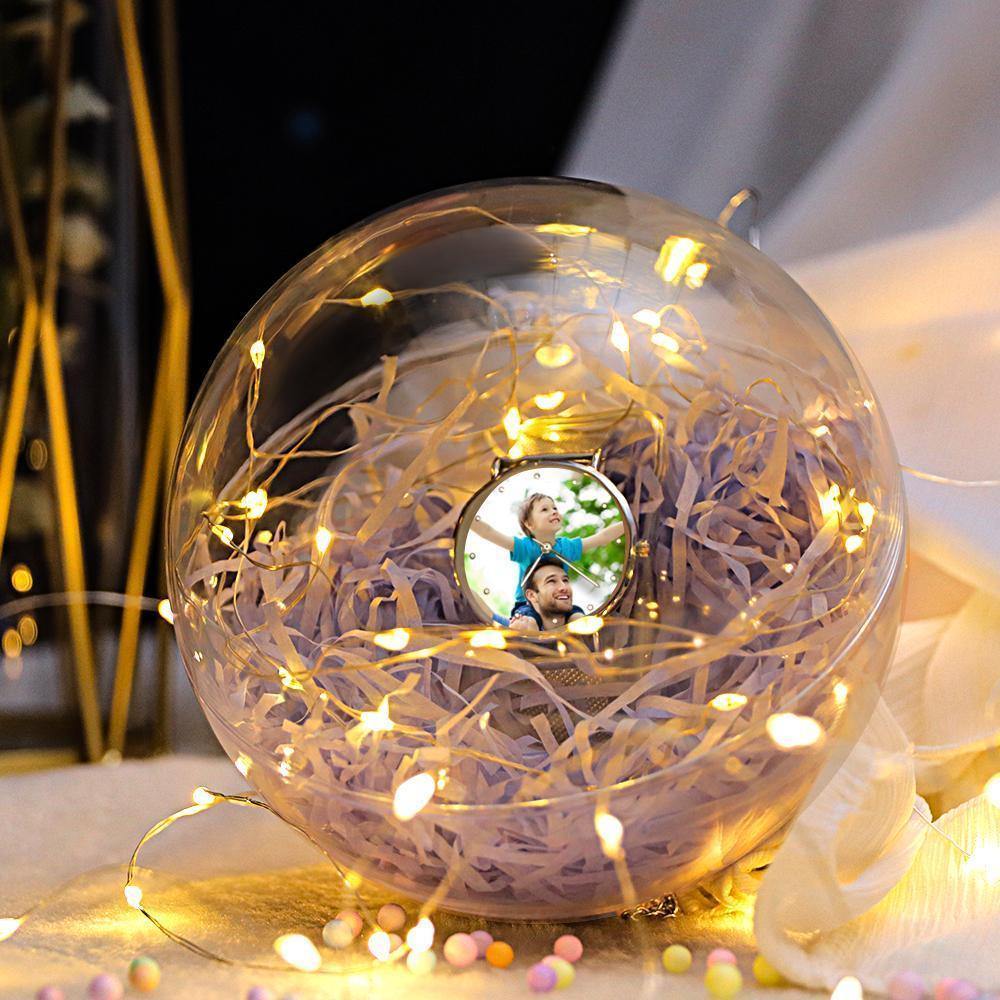 Transparent Round Plastic Ball Color Light String Light Purple Raffia Shredded Paper Silk Three-piece Suit Creative Gift Combination - soufeelus