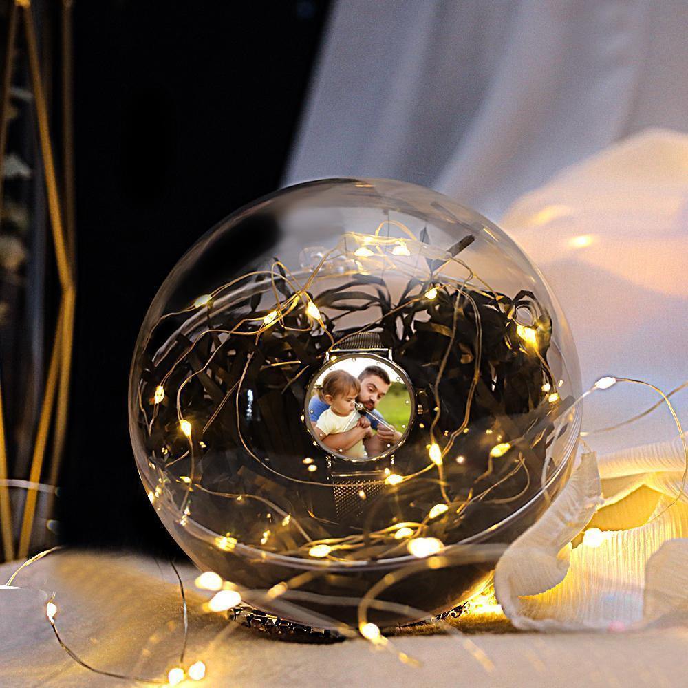 Transparent Round Plastic Ball Color Light String Black Raffia Shredded Paper Silk Three-piece Suit Creative Gift Combination - soufeelus