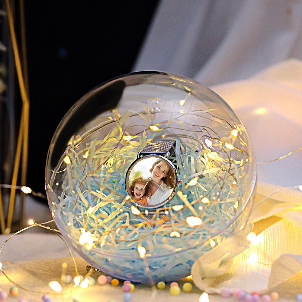 Transparent Round Plastic Ball Color Light String Light Blue Raffia Shredded Paper Silk Three-piece Suit Creative Gift Combination - soufeelus