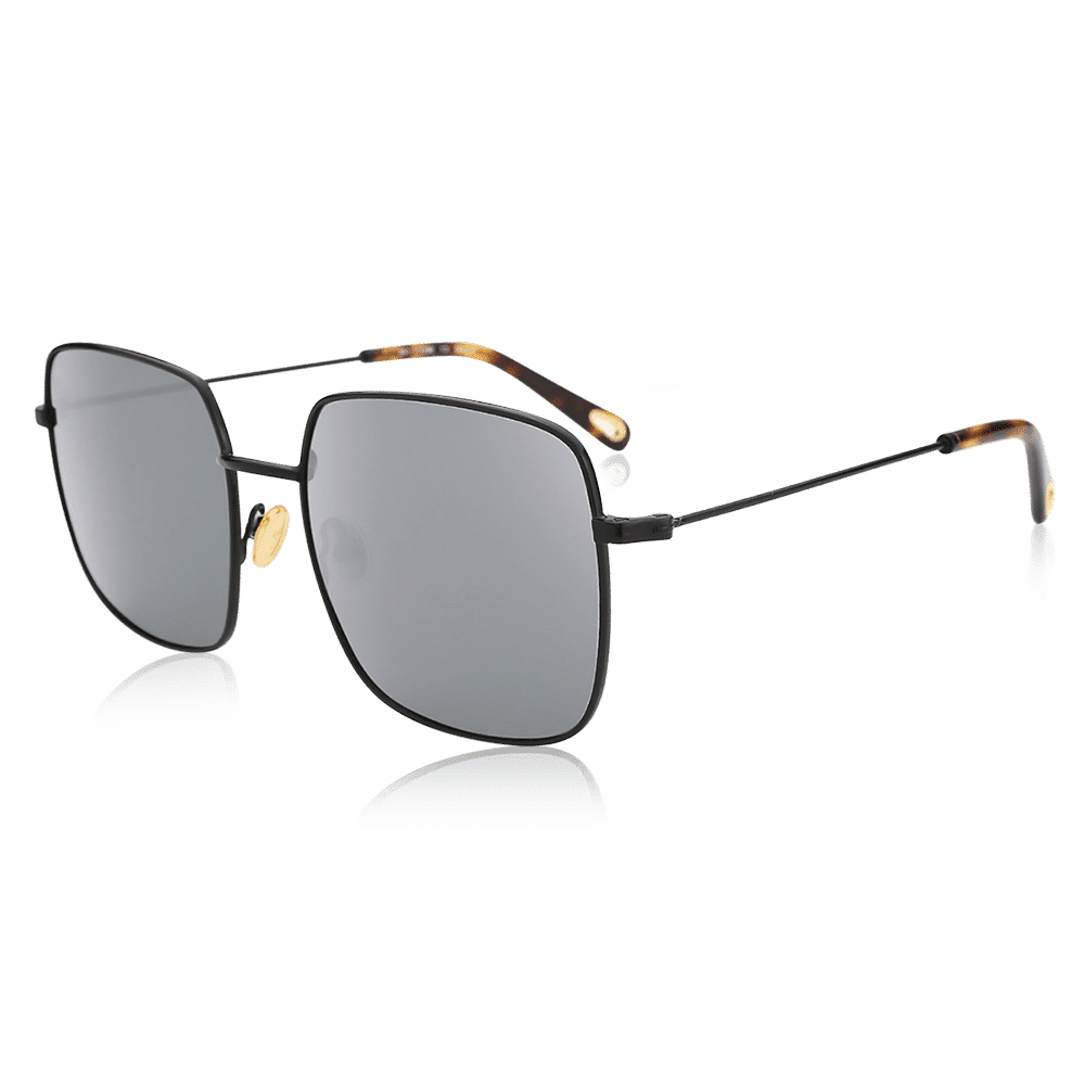 Square Sunglasses with Black Lenses and Brown Frame - soufeelus