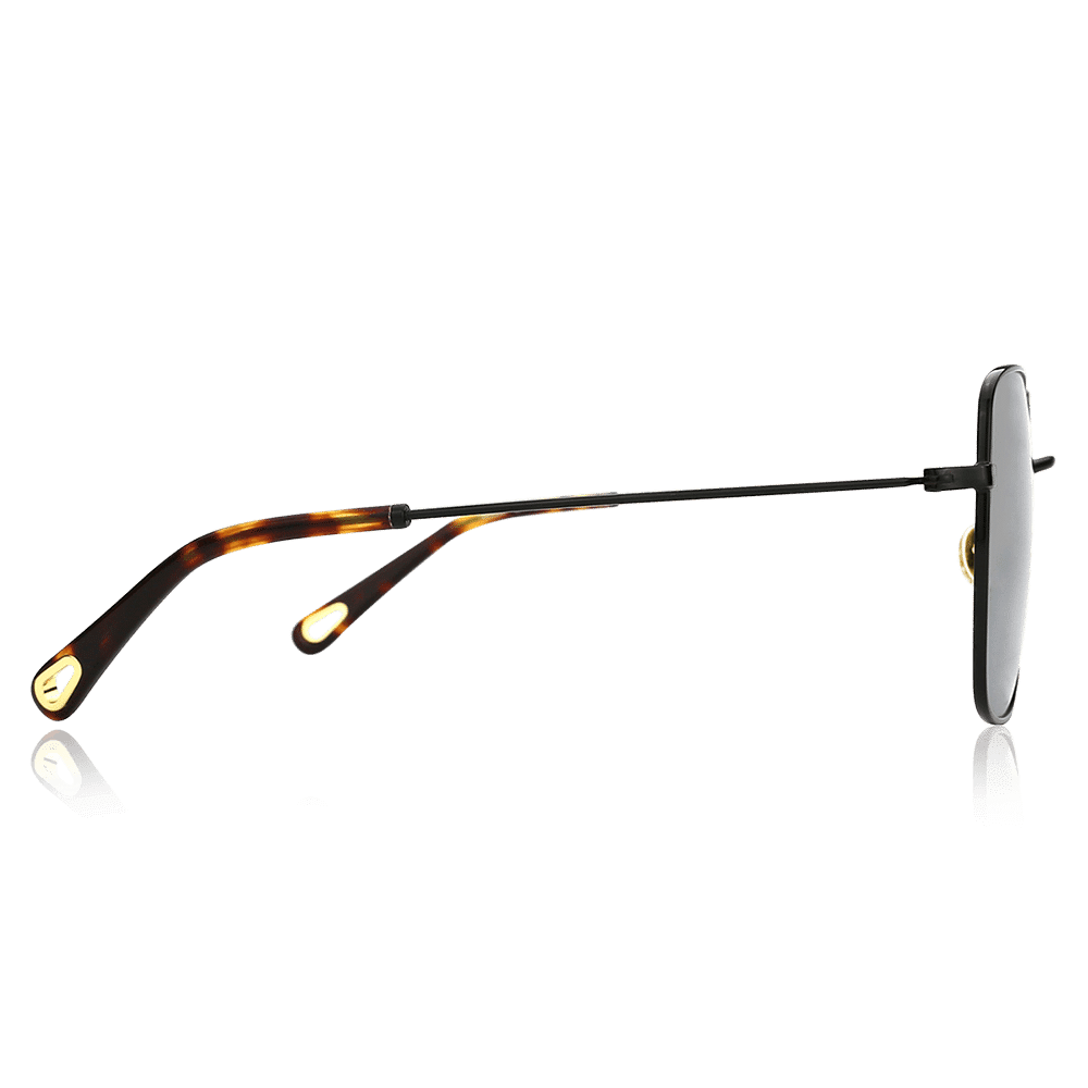 Square Sunglasses with Black Lenses and Brown Frame - soufeelus
