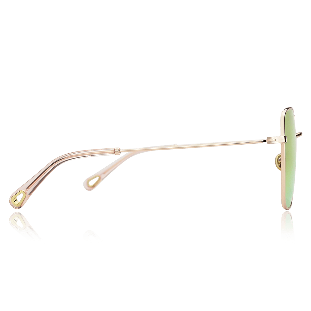 Square Sunglasses with Pink Lenses and Rose Gold Frame - soufeelus