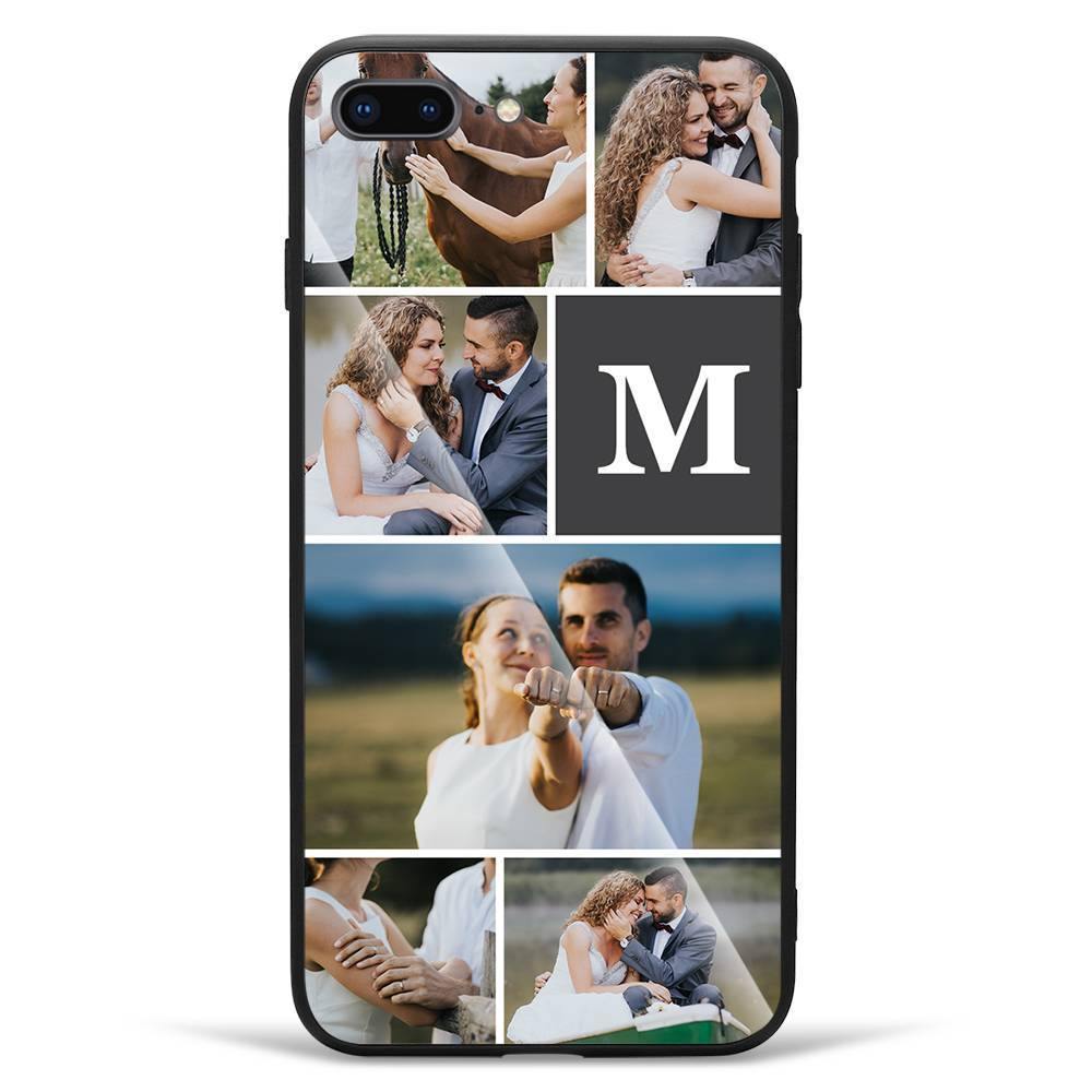 iPhone Xs Max Custom Photo Protective Phone Case - Glass Surface - 6 Pictures with Single Letter - soufeelus