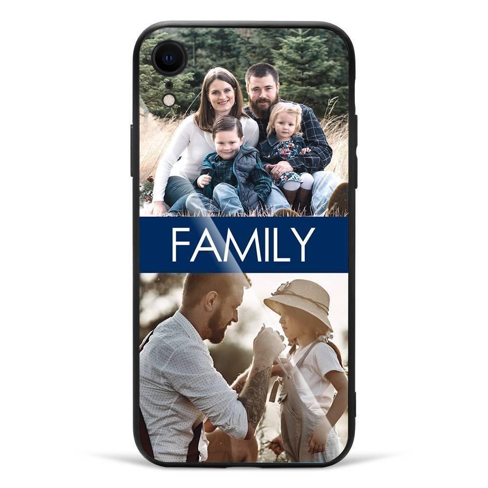 iPhone Xs Max Custom Photo Protective Phone Case - Glass Surface - 2 Pictures with Name - soufeelus
