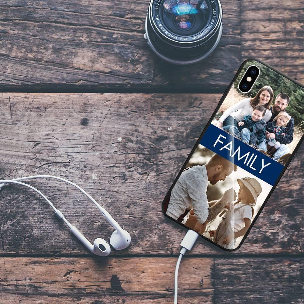 iPhone Xs Max Custom Photo Protective Phone Case - Glass Surface - 2 Pictures with Name - soufeelus
