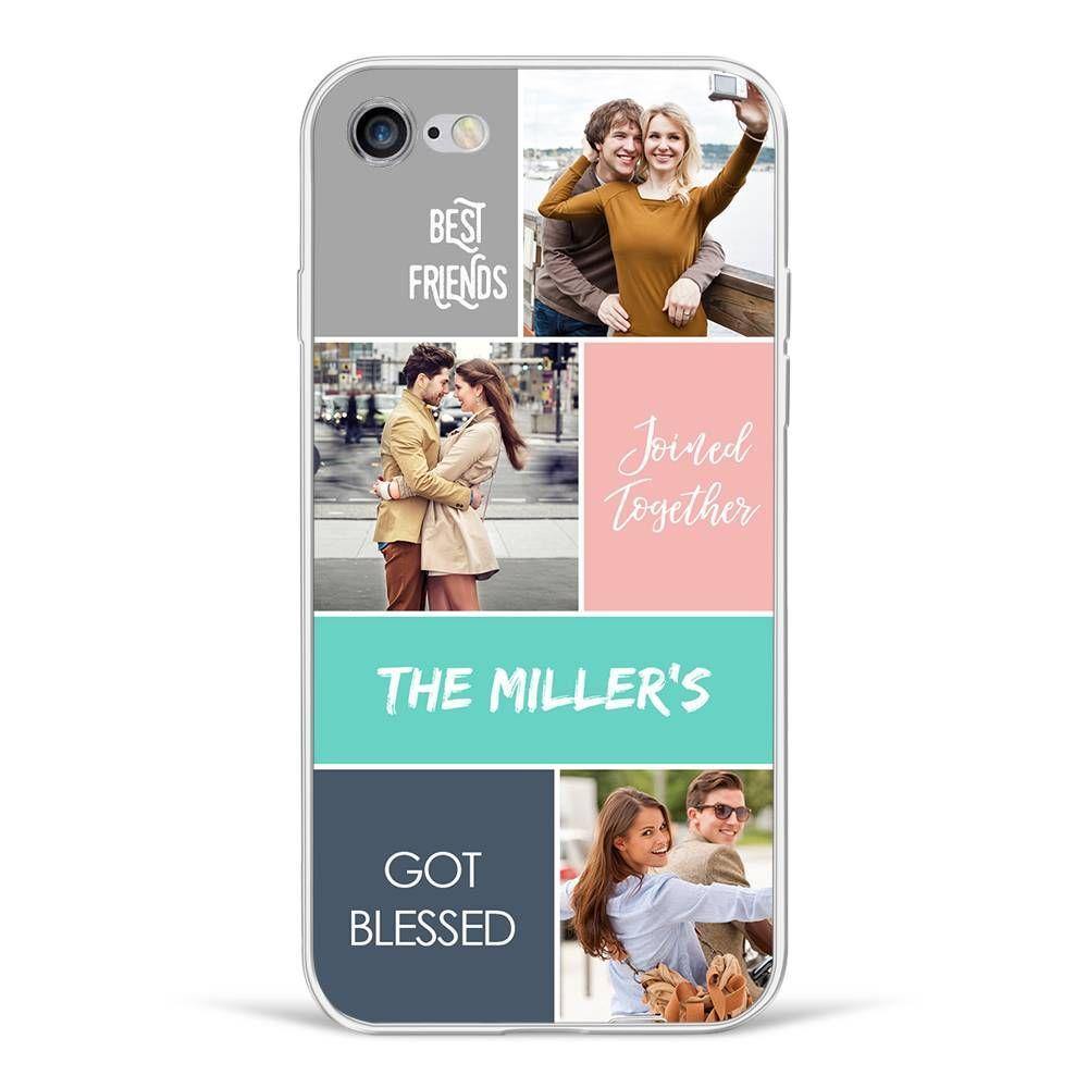 iPhone 6/6s Custom Photo Protective Phone Case - 3 Pictures with Name Soft Shell Matte - soufeelus