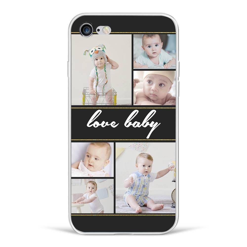 iPhone 7/8 Custom Photo Protective Phone Case - 6 Pictures with Name Soft Shell Matte - soufeelus