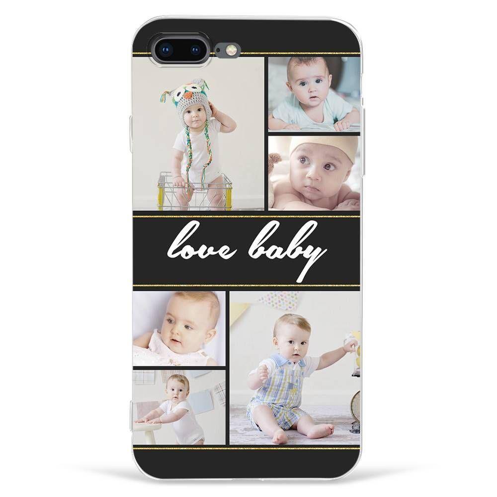 iPhoneX Custom Photo Protective Phone Case - 6 Pictures with Name Soft Shell Matte - soufeelus