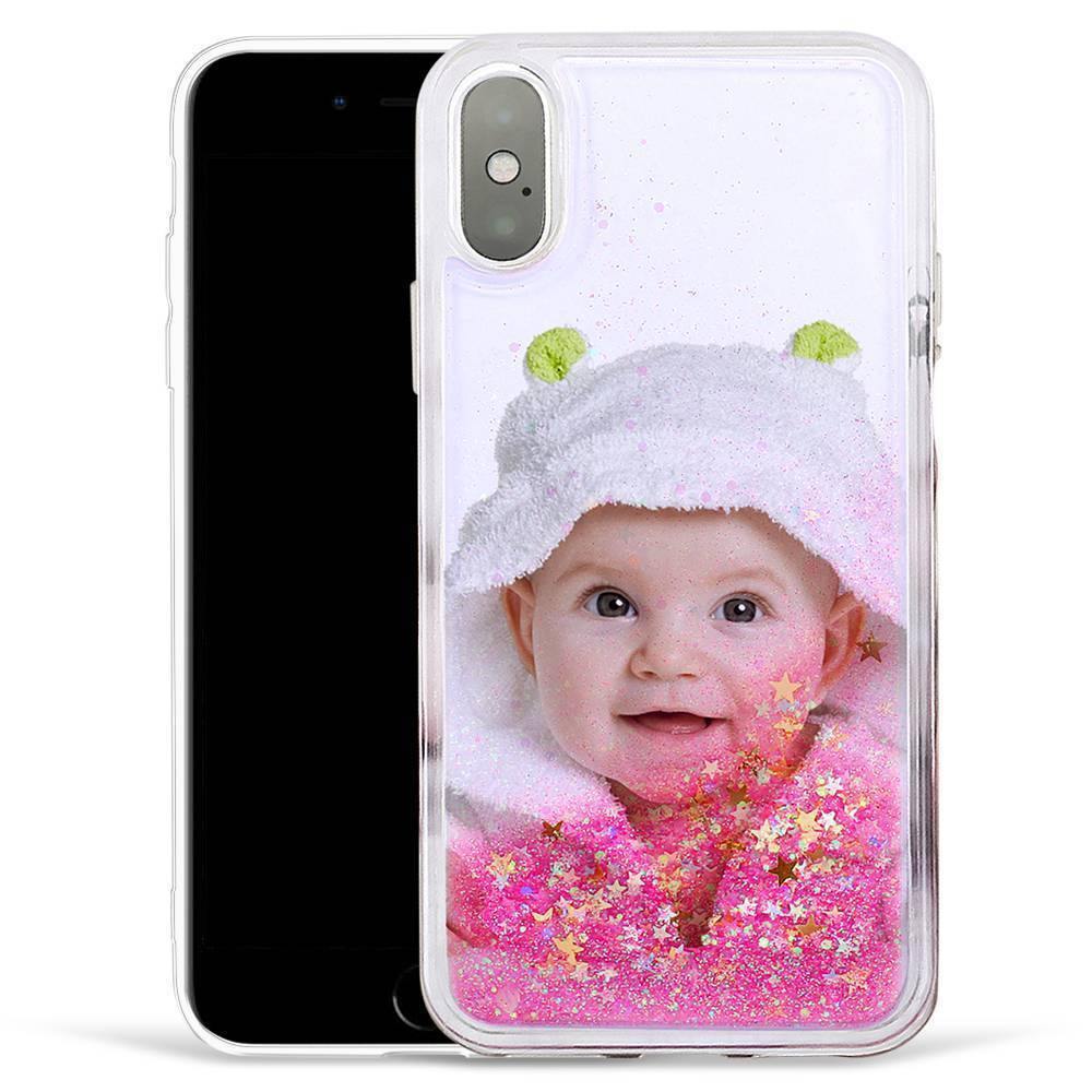 Custom Photo Phone Case Pink Quicksand - soufeelus