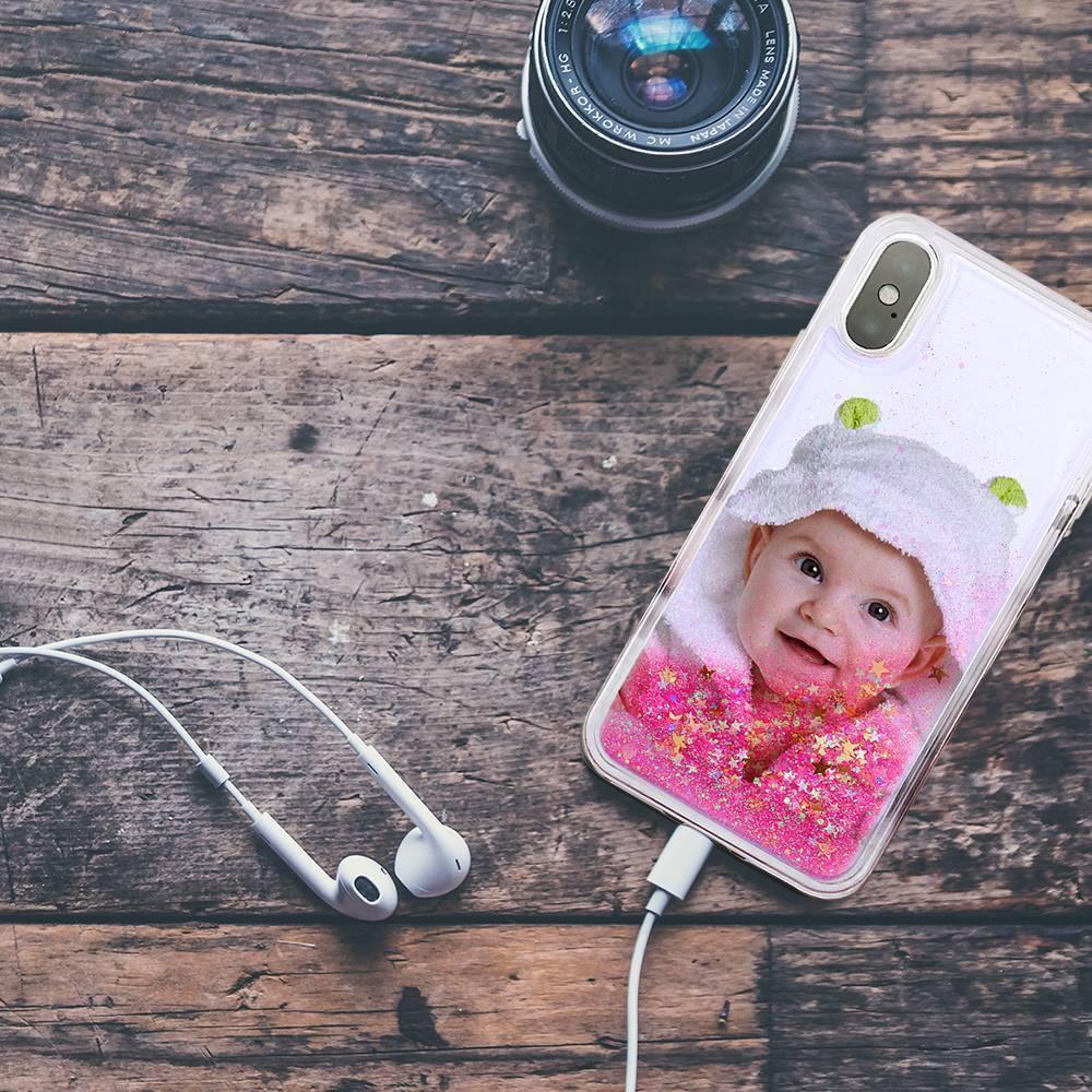 Custom Photo Phone Case Pink Quicksand - soufeelus