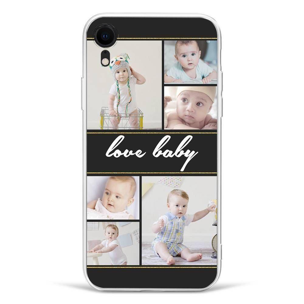 iPhoneX Custom Photo Protective Phone Case - 6 Pictures with Name Soft Shell Matte - soufeelus