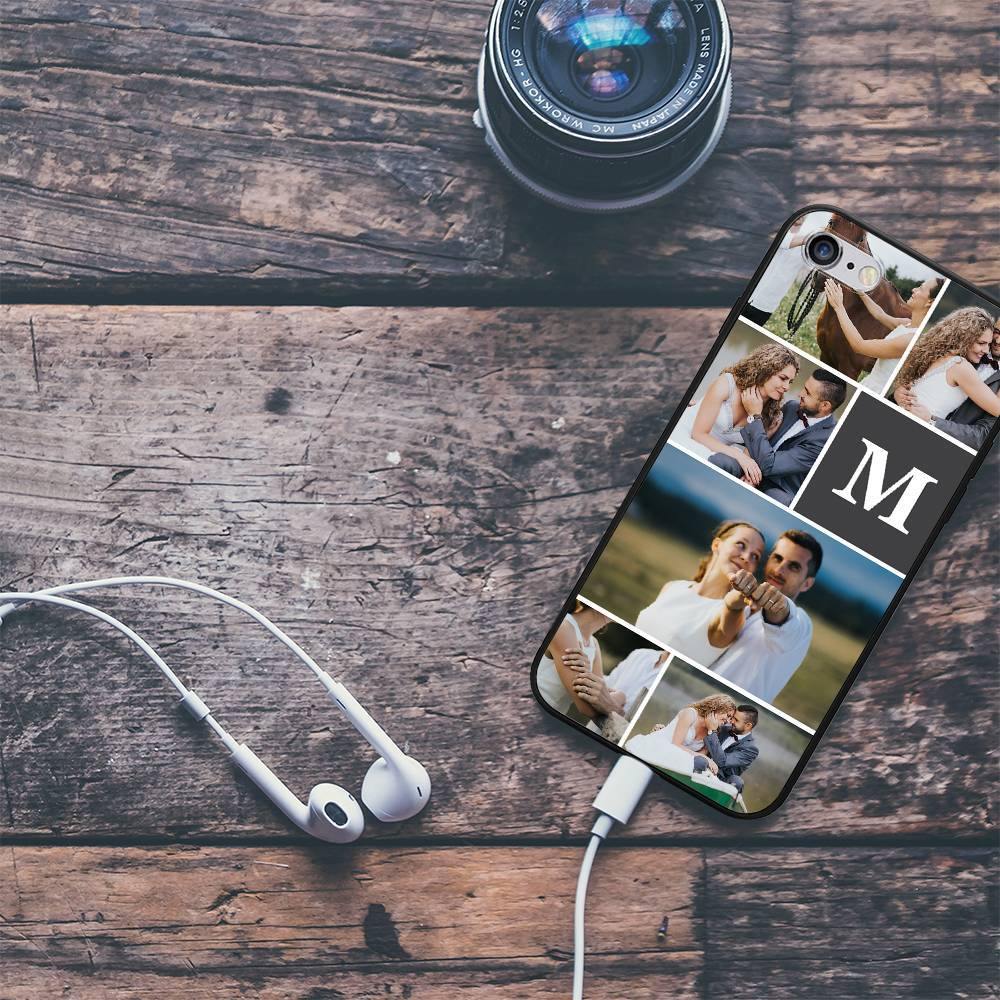 iPhone 6/6s Custom Photo Protective Phone Case - 6 Pictures with Single Letter Soft Shell Matte - soufeelus