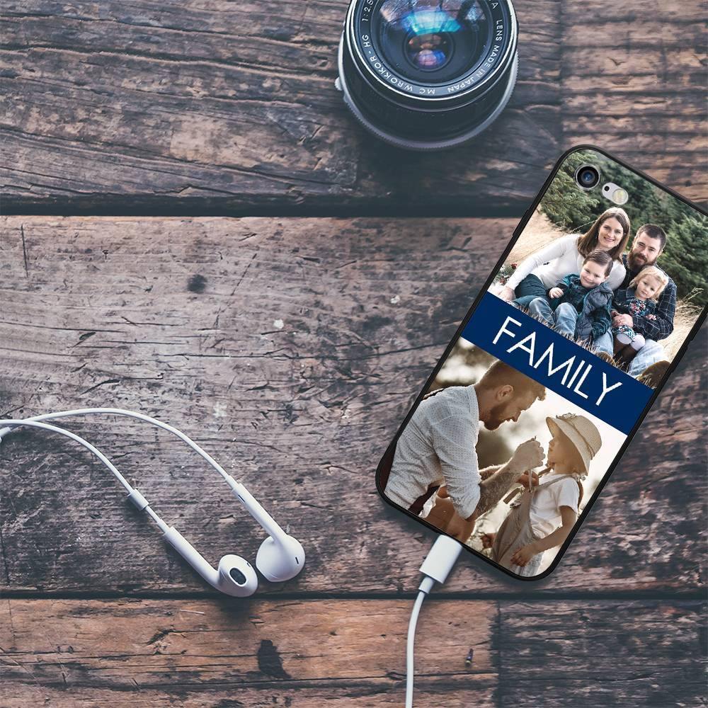 iPhone 7/8 Custom Photo Protective Phone Case - 2 Pictures with Name Soft Shell Matte - soufeelus