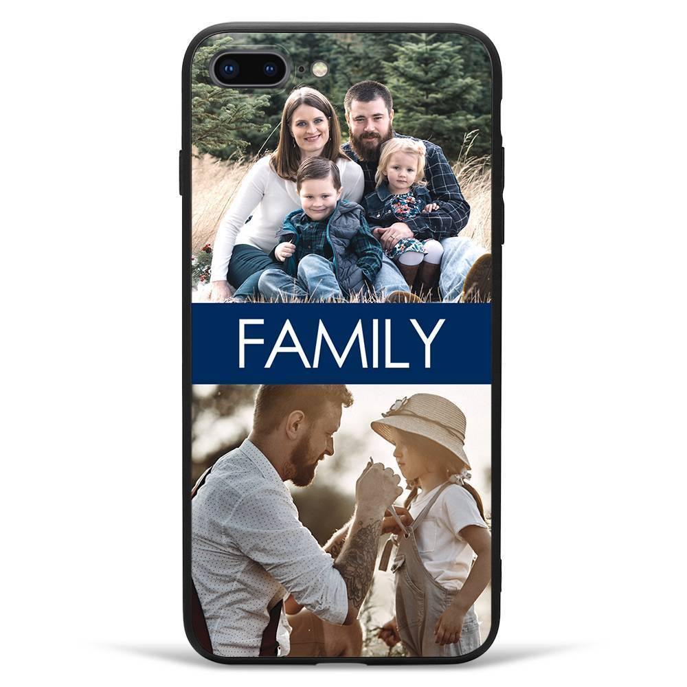 iPhone 7p/8p Custom Photo Protective Phone Case - 2 Pictures with Name Soft Shell Matte - soufeelus