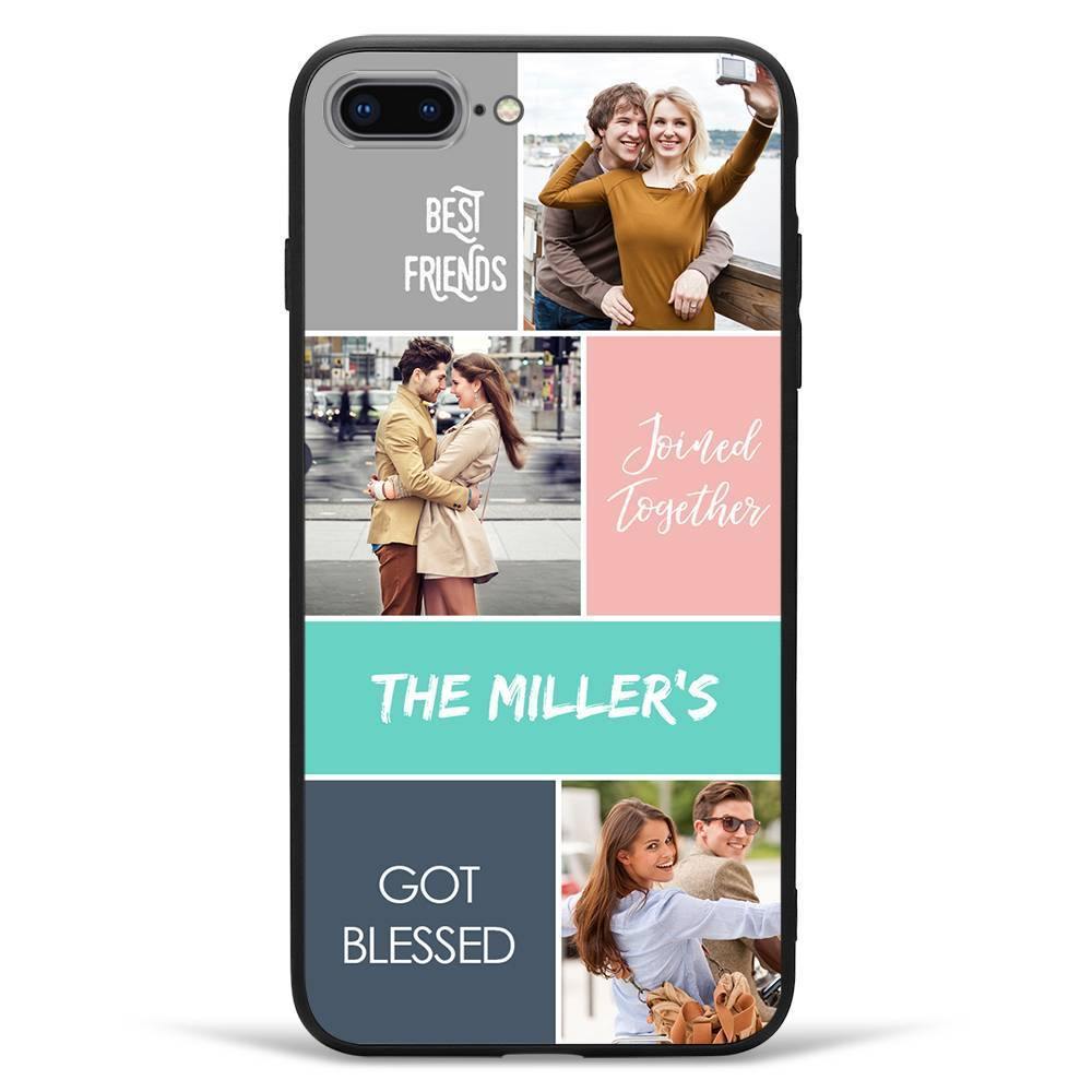 iPhone Xr Custom Photo Protective Phone Case - 3 Pictures with Name Soft Shell Matte - soufeelus