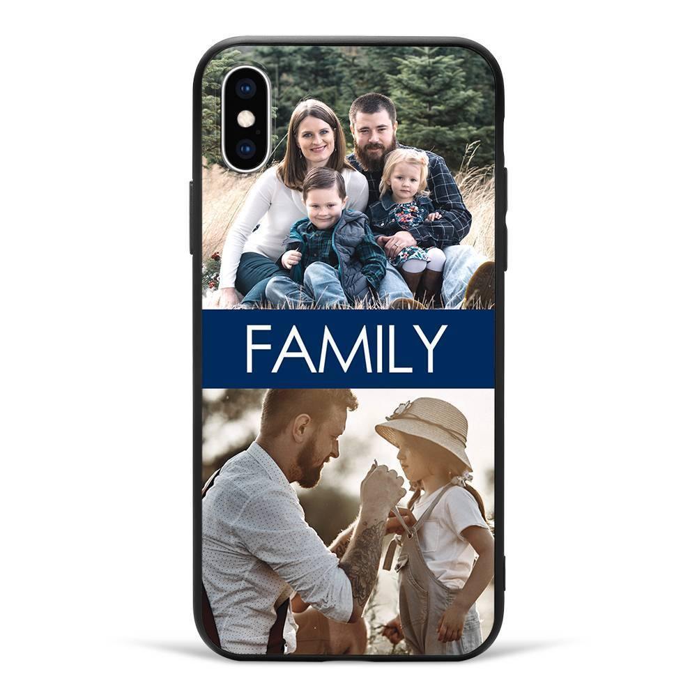 iPhone Xs Max Custom Photo Protective Phone Case - Glass Surface - 2 Pictures with Name - soufeelus