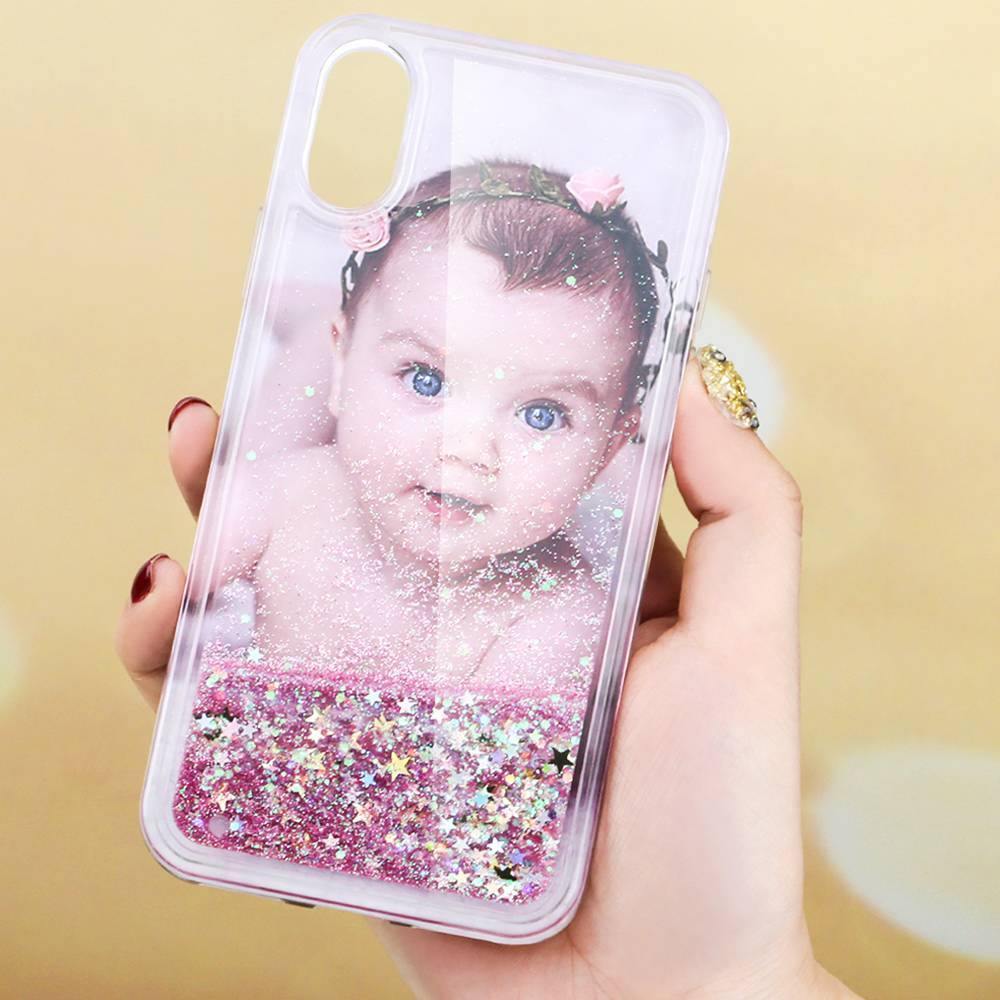 Custom Photo Phone Case Pink Quicksand - soufeelus