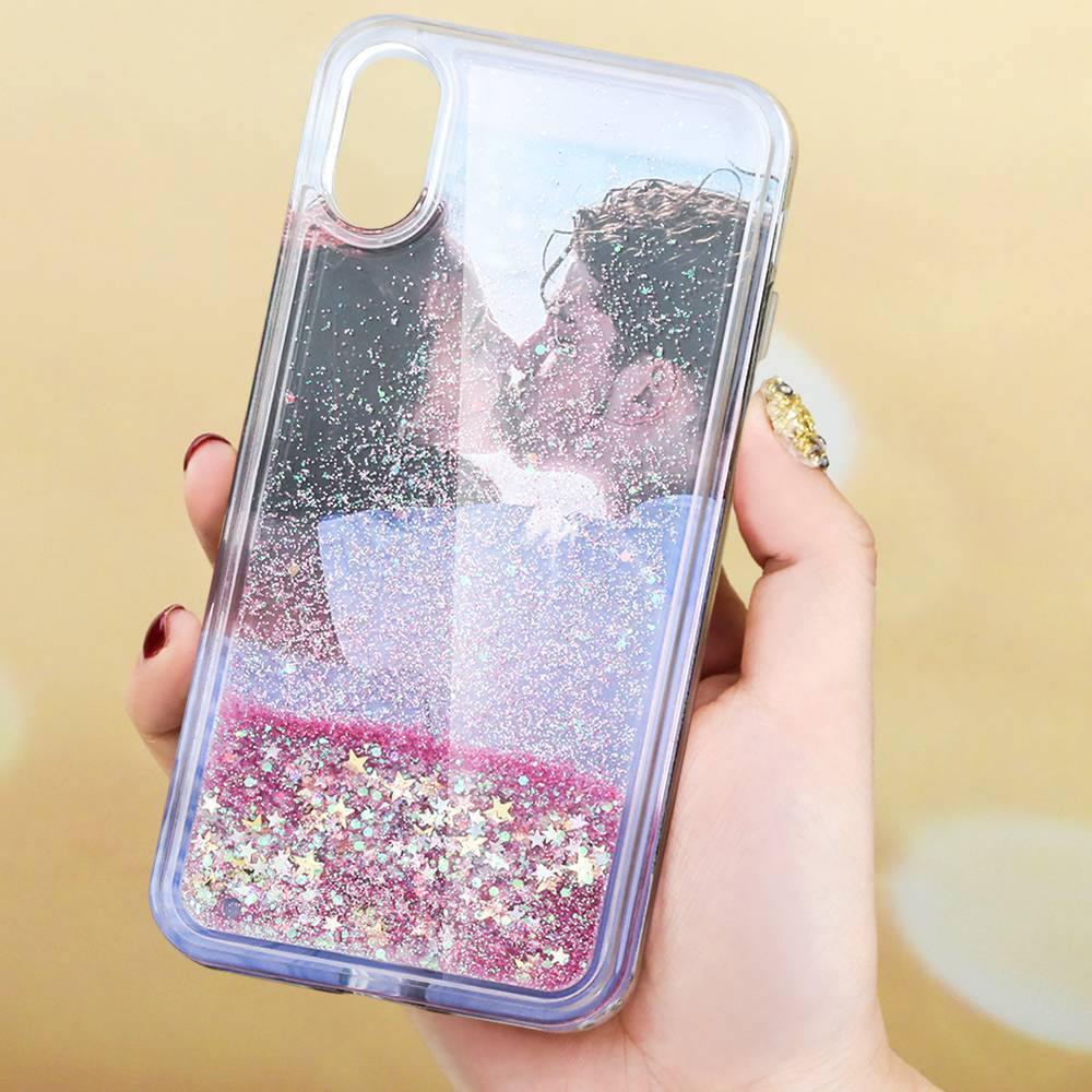 Custom Photo Phone Case Pink Quicksand - soufeelus