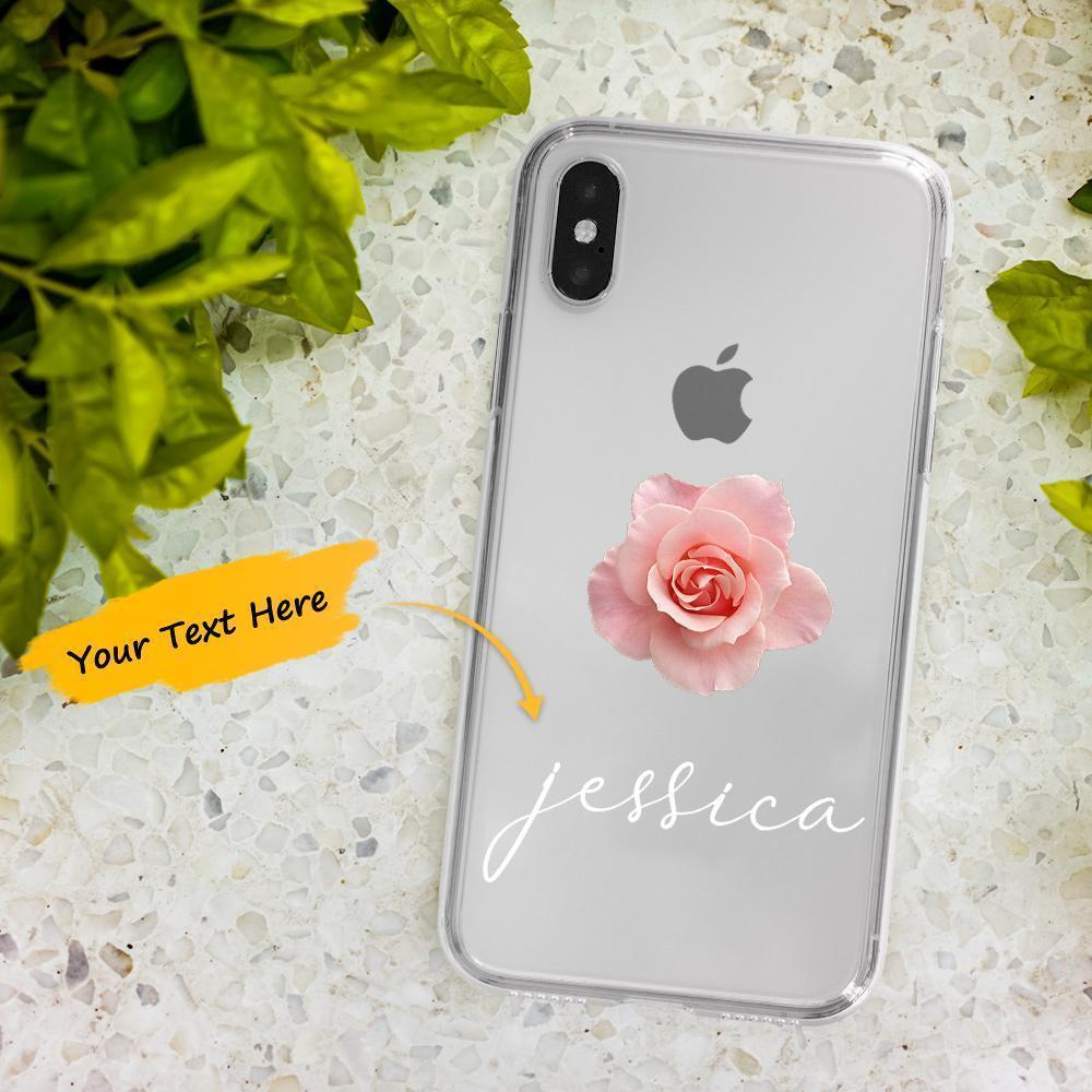 Custom Engraved iPhone Case iPhone XS Max Rose Pattern Fashion Simplicity