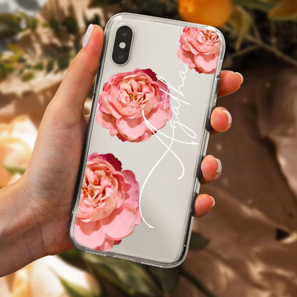 Custom Engraved iPhone Case iPhone XS Max Rose Theme Fashion Simplicity