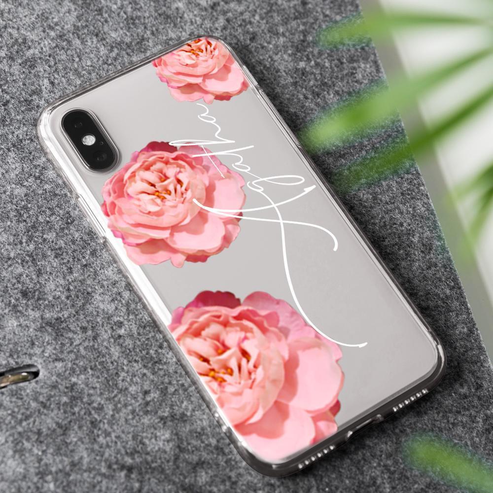 Custom Engraved iPhone Case iPhone XS Max Rose Theme Fashion Simplicity