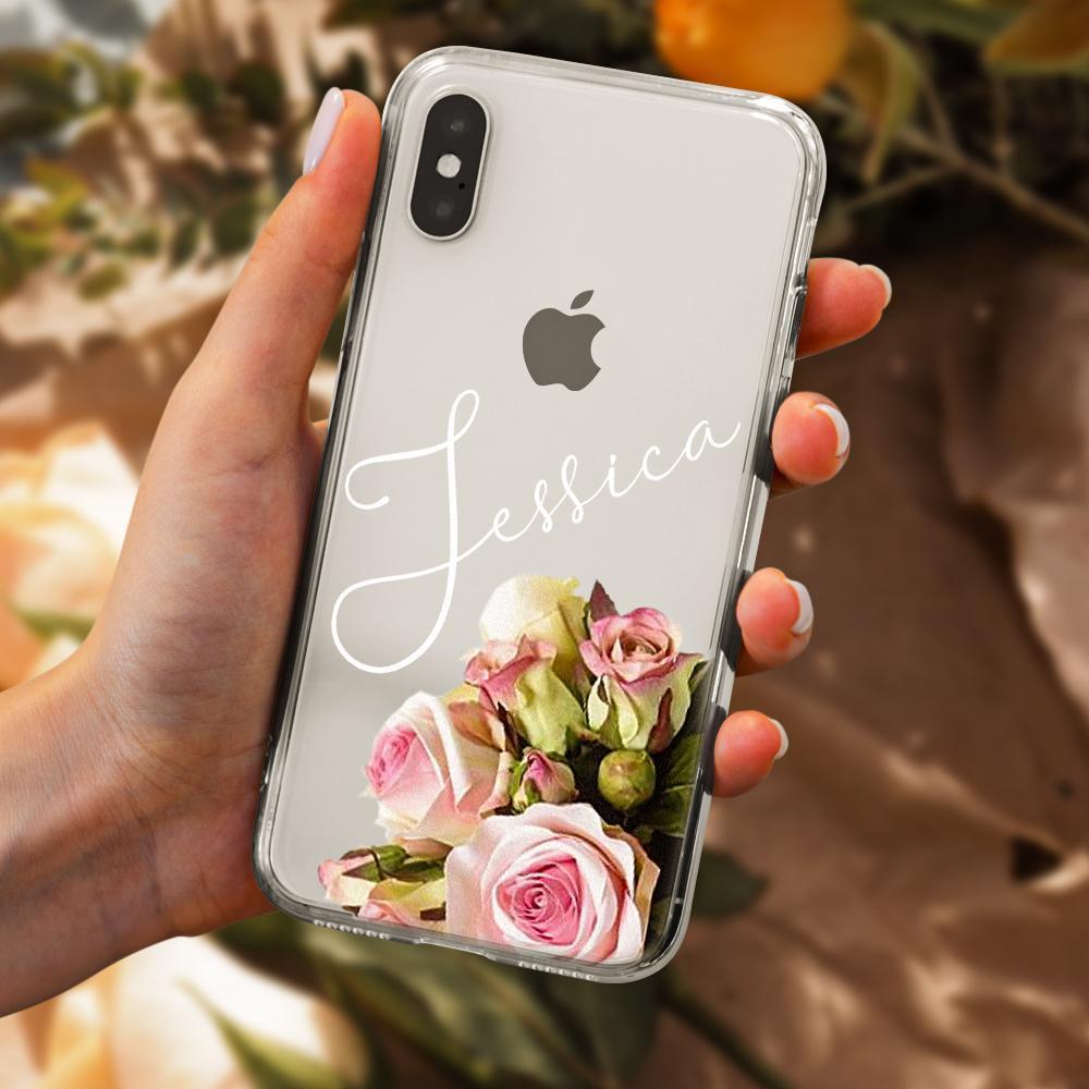 Custom Engraved iPhone Case iPhone XS Max Bouquet Pattern Fashion Simplicity