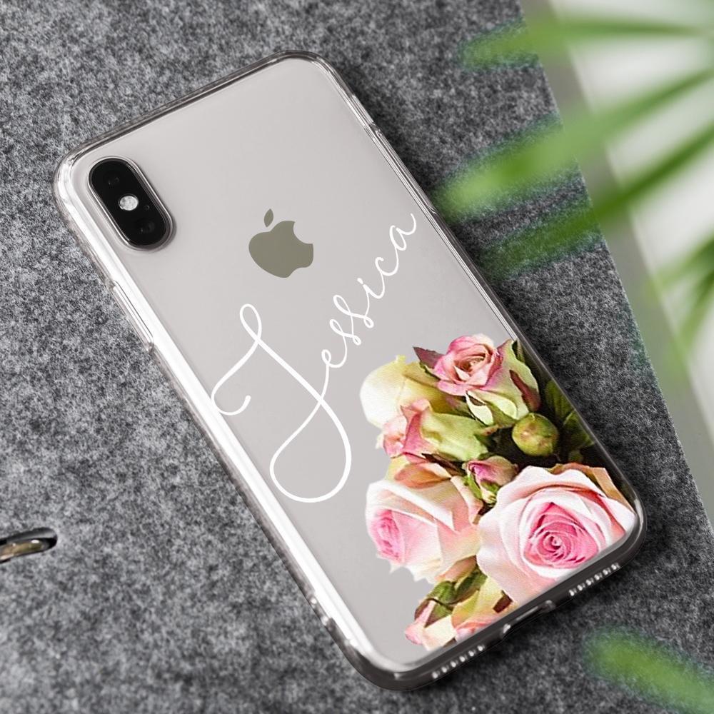 Custom Engraved iPhone Case iPhone XS Max Bouquet Pattern Fashion Simplicity