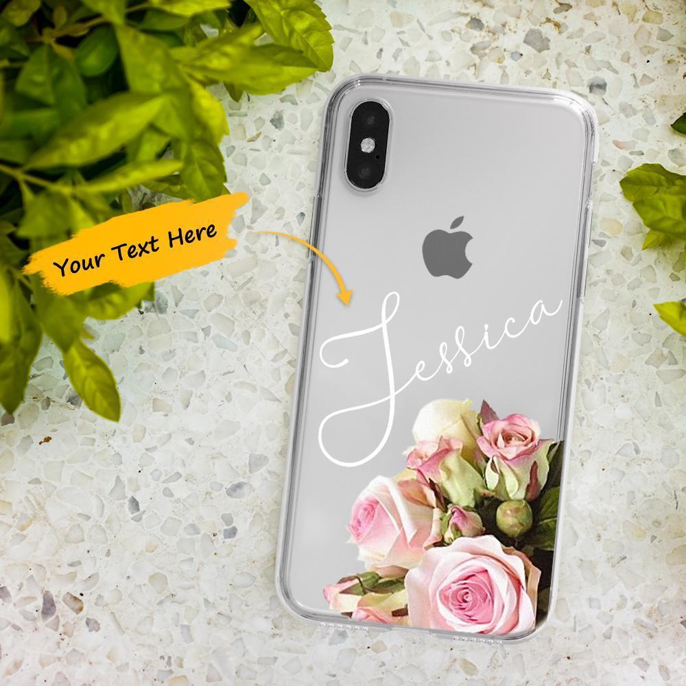 Custom Engraved iPhone Case iPhone XS Max Bouquet Pattern Fashion Simplicity