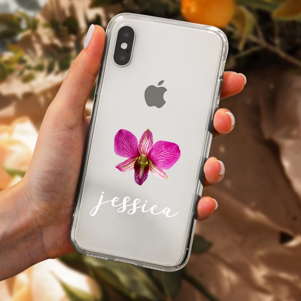 Custom Engraved iPhone Case iPhone XS Max Flower Pattern Fashion Simplicity