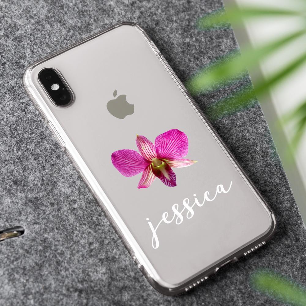 Custom Engraved iPhone Case iPhone XS Max Flower Pattern Fashion Simplicity