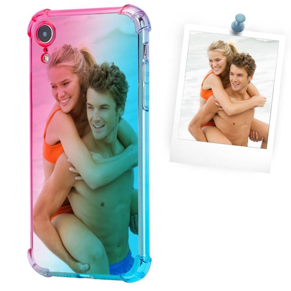 Custom Gradient Photo Phone Case Pink and Green - iPhone Case - soufeelus
