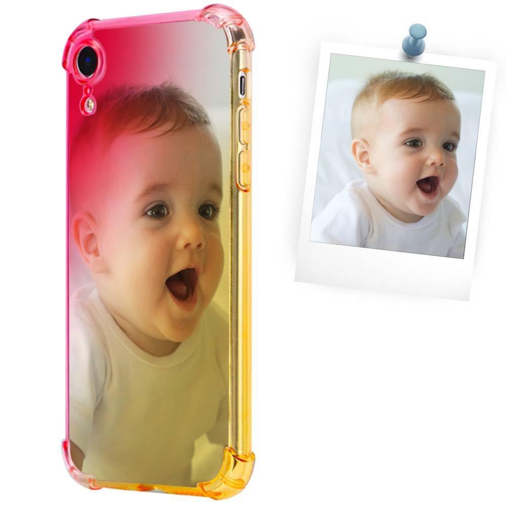 Custom Gradient Photo Phone Case Pink and Yellow - iPhone Case - soufeelus