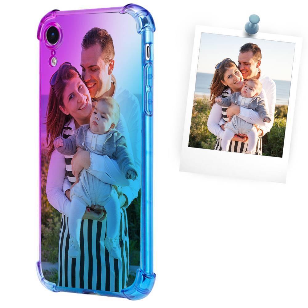 Custom Gradient Photo Phone Case Purple and Blue - iPhone Case - soufeelus