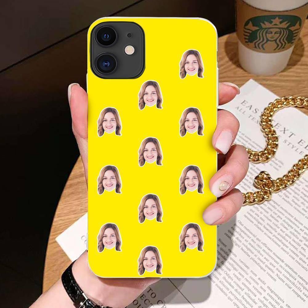 Custom Photo Protective Phone Case Soft Shell Yellow Mesh Face - iPhone Xs - soufeelus