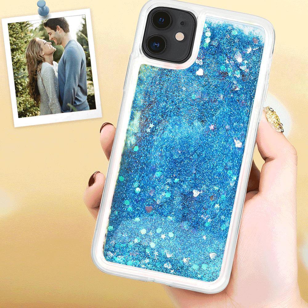 Custom Quicksand Photo Protective Phone Case Soft Shell Blue - iPhone 11 Pro - soufeelus