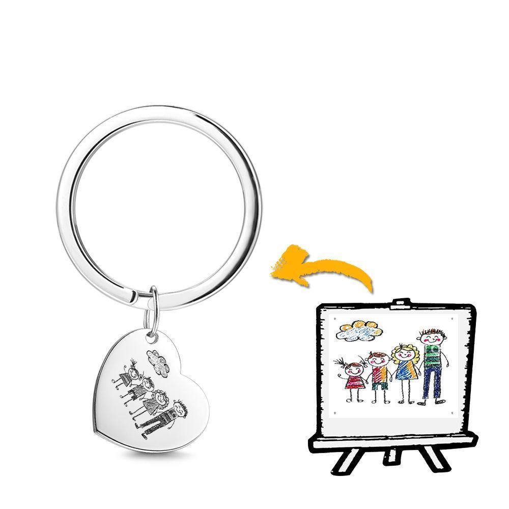 Photo Key Chain, Handwriting Key Chain, Heart-shaped Handwriting Gift - Childern - soufeelus