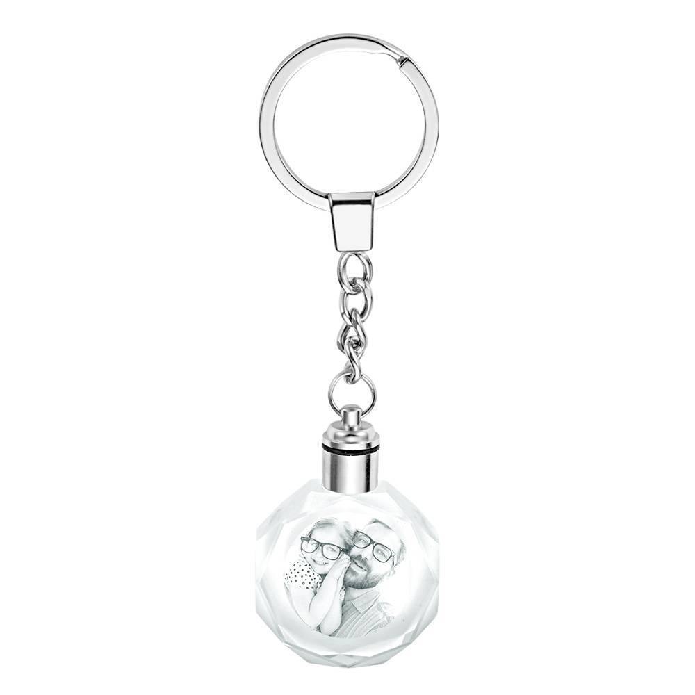 Custom Photo Crystal Keychain Couple's Gifts Octagon - soufeelus