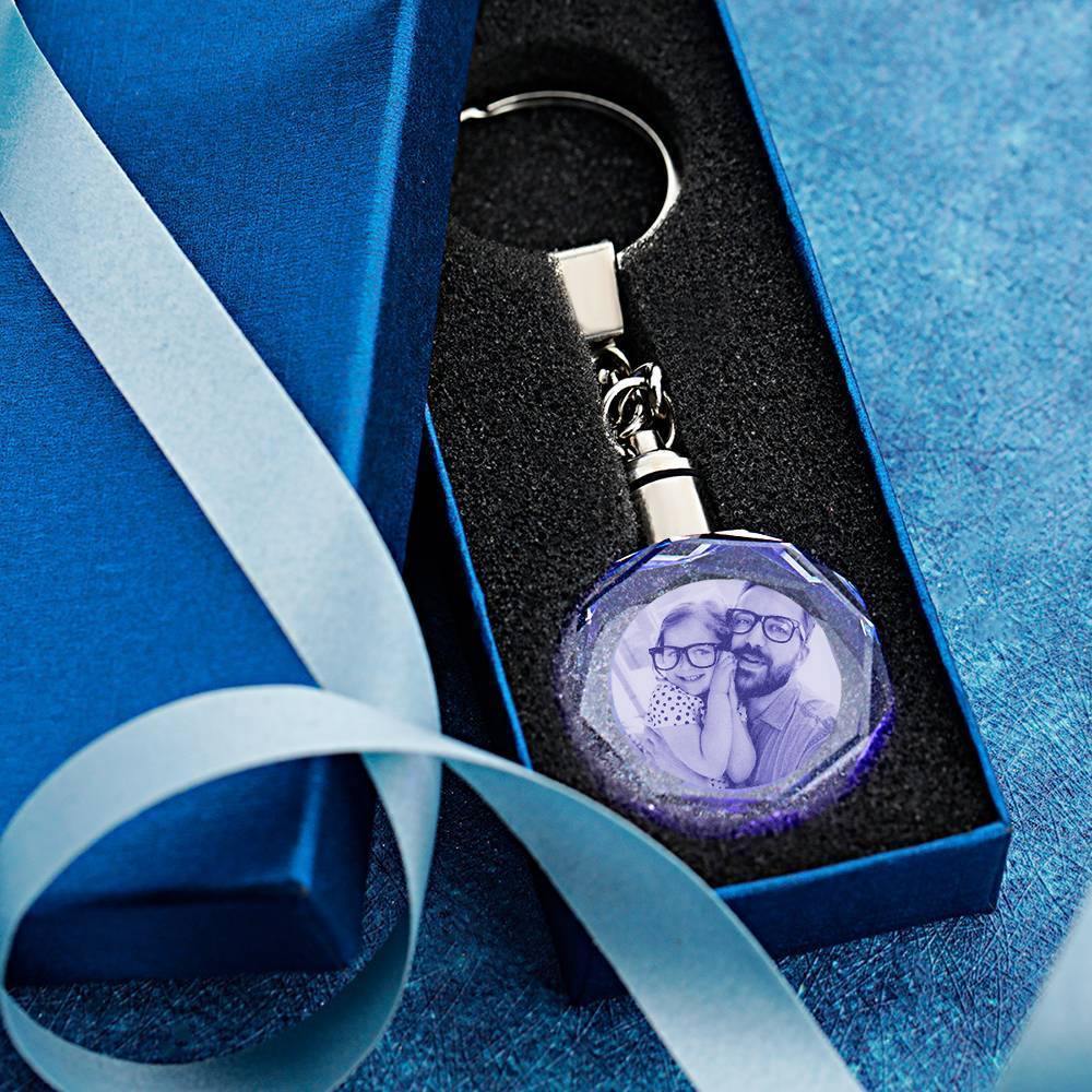 Custom Photo Crystal Keychain Couple's Gifts Octagon - soufeelus