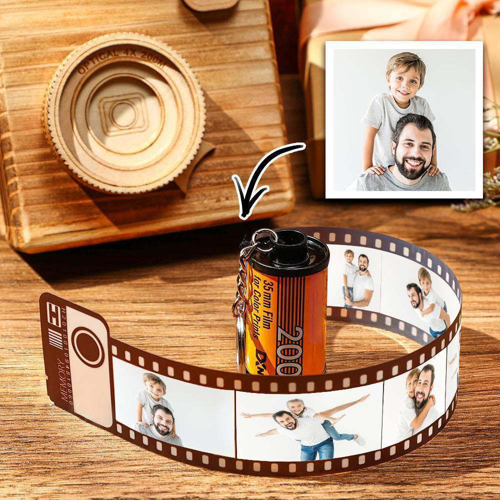 5 Pics Custom Photo Camera Roll Keychain with Pictures Customized Photo Family Gifts