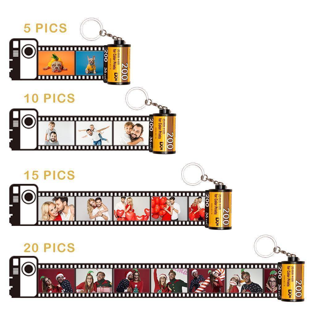 15 Pics Photo Keychain Film Camera Roll Multiphoto Unique Gifts - soufeelus