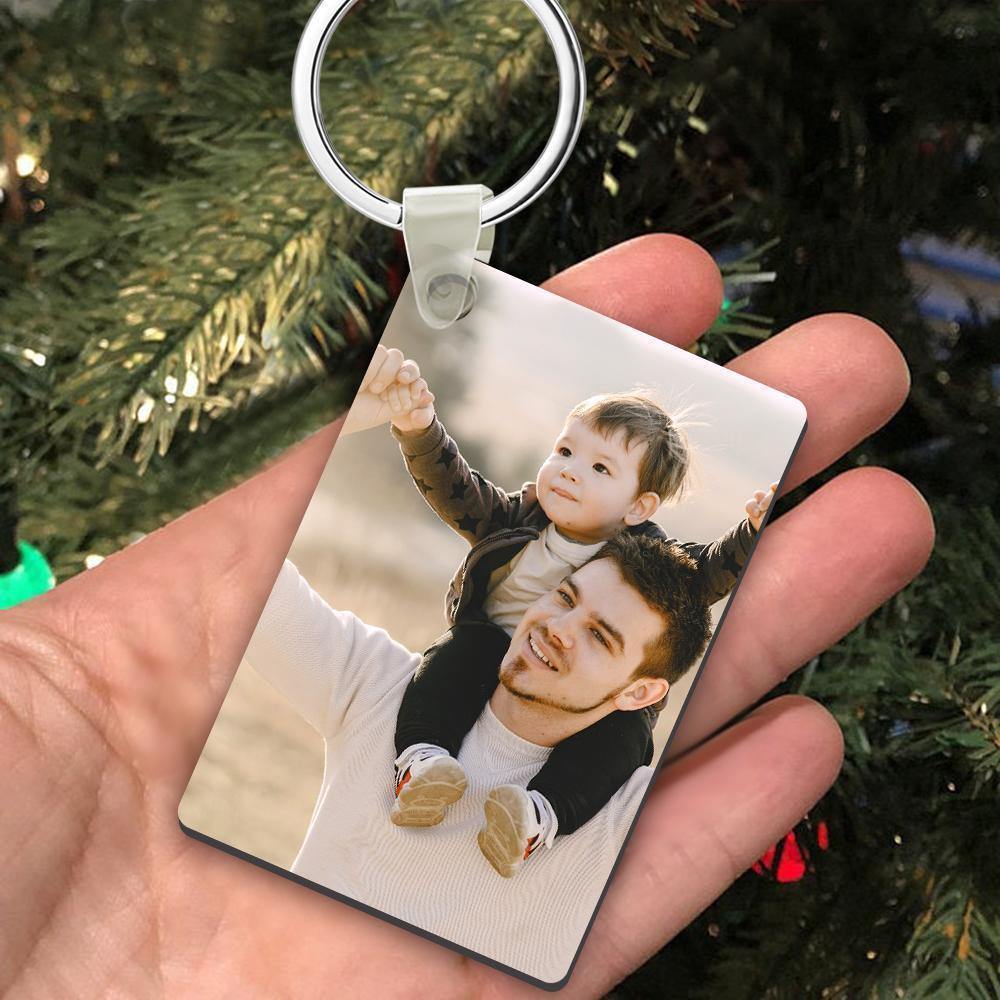 Custom Photo Keychain Density Board Memorial Gift for Father Single-sided Customization - soufeelus