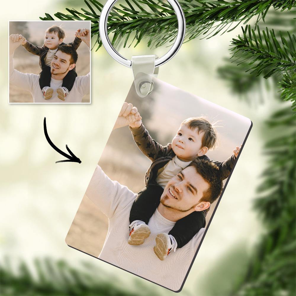 Custom Photo Keychain Density Board Memorial Gift for Father Single-sided Customization - soufeelus