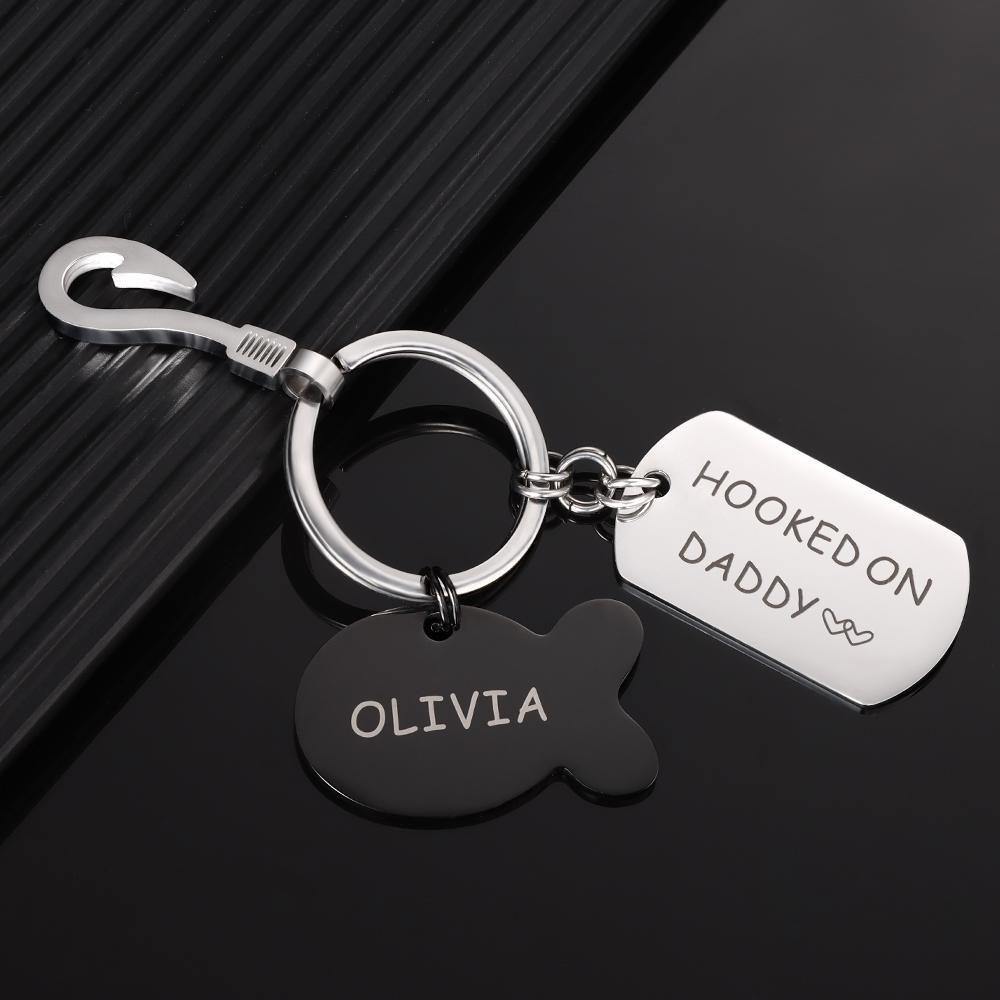 Engraved Little Fish Key Chain with 1 Fish - soufeelus