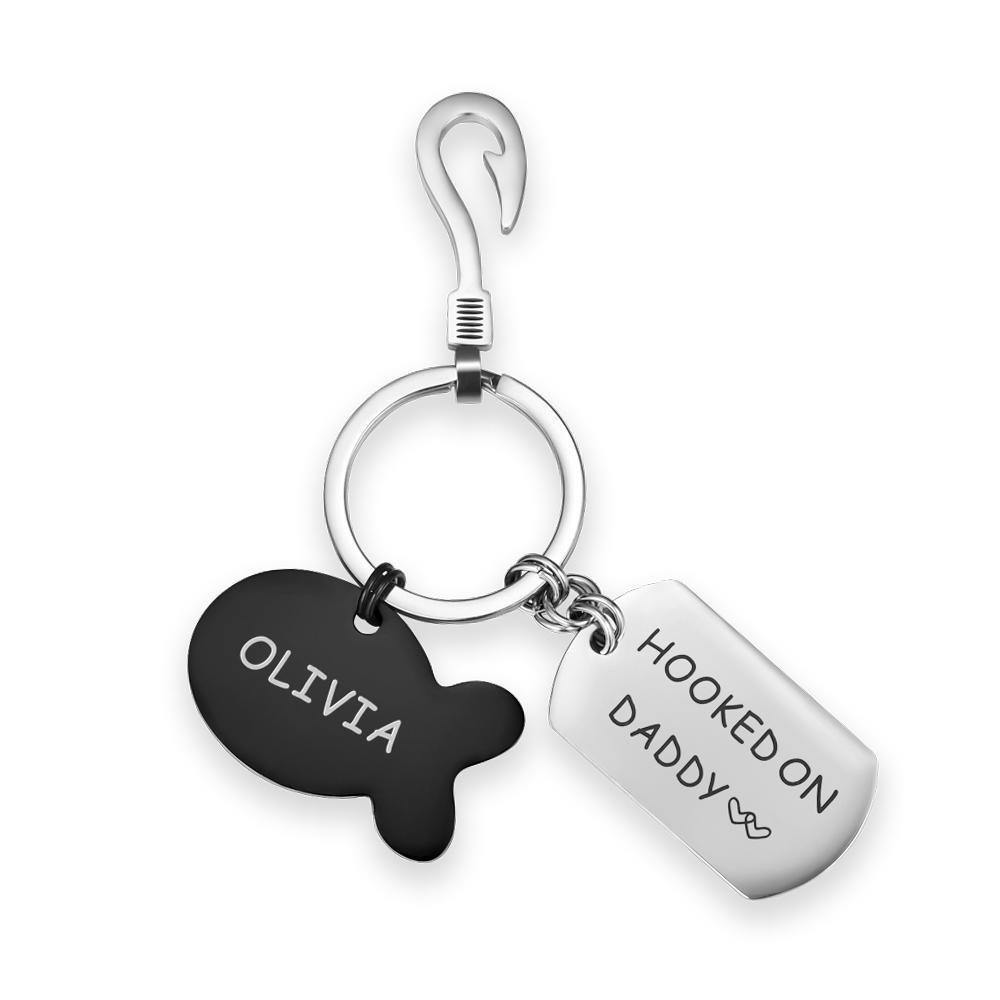 Engraved Little Fish Key Chain with 1 Fish - soufeelus