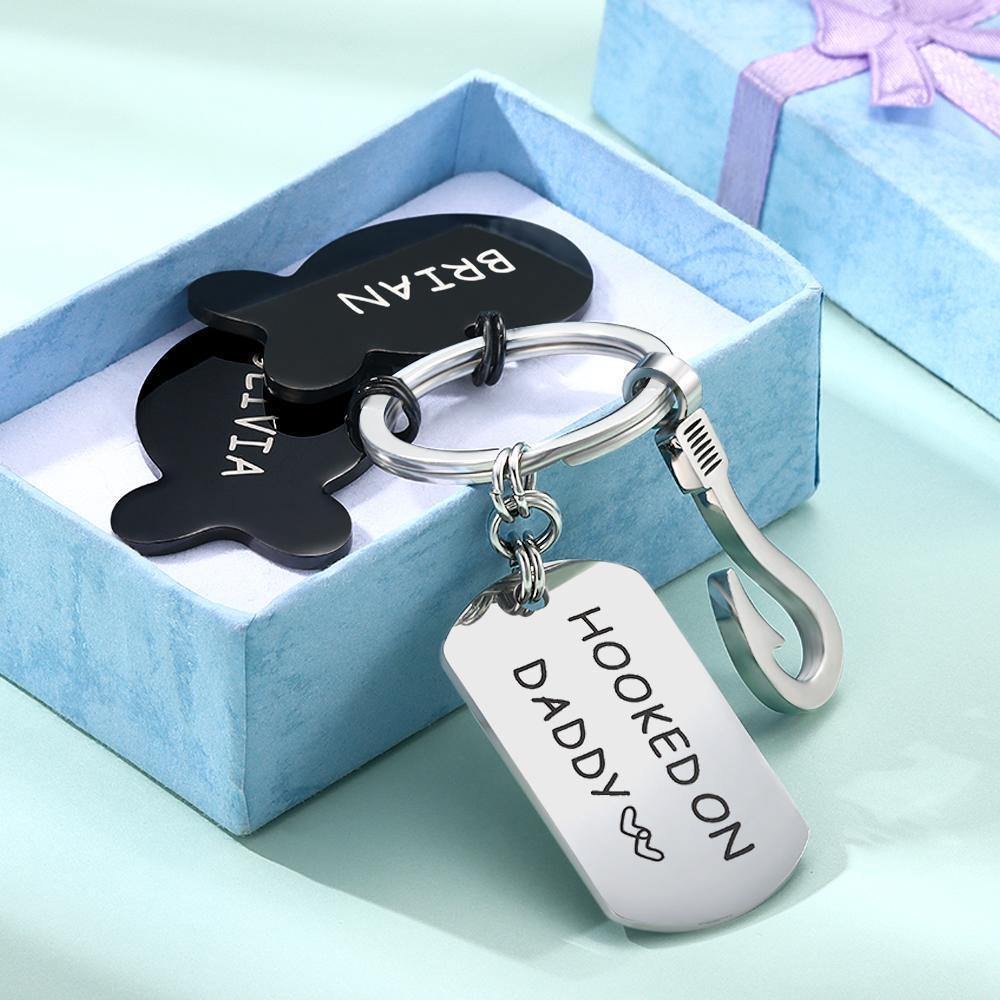 Engraved Little Fish Key Chain with 2 Fish Gift for Lover - soufeelus